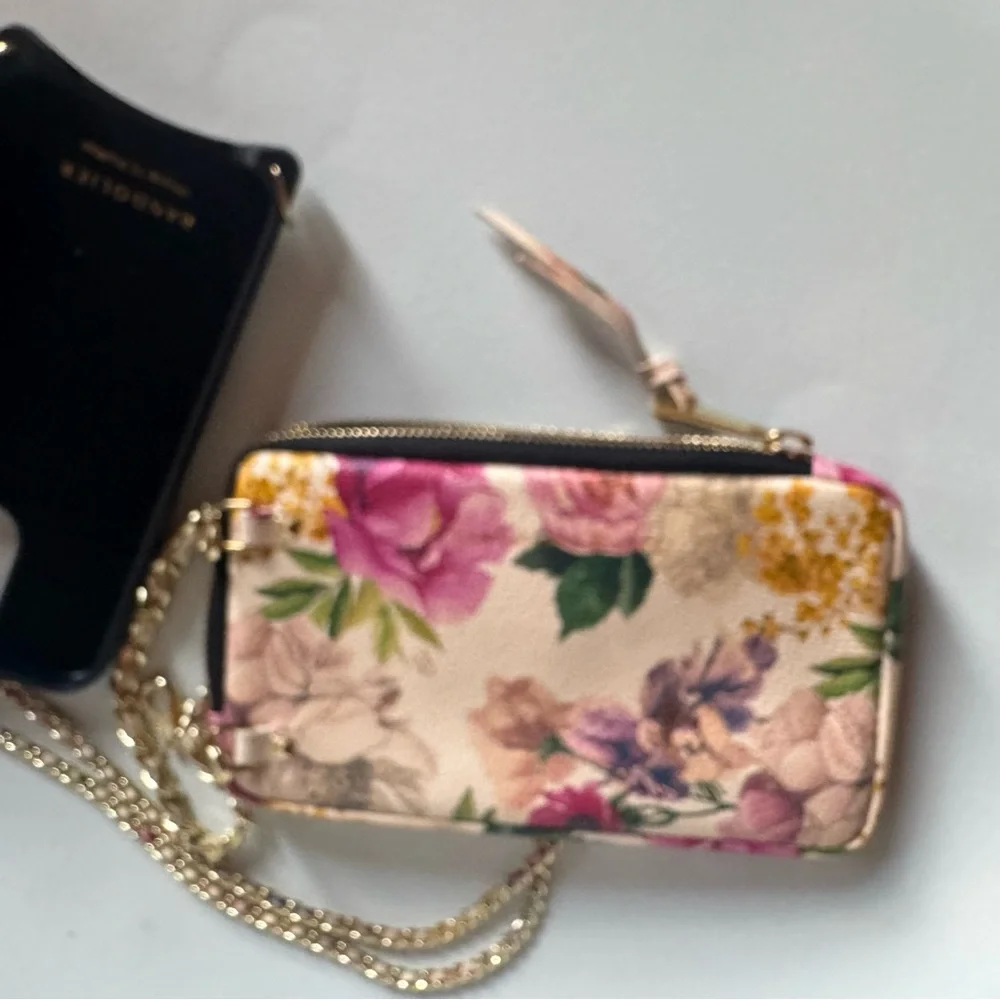 Bandolier Floral Phone Case and wallet set with wrist added wrist chain